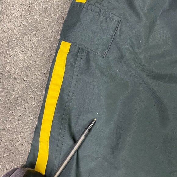 Vintage Nike Cargo Track Pants Men's Medium Gray Yellow Woven Gym Y2K Baggy - Picture 6 of 16